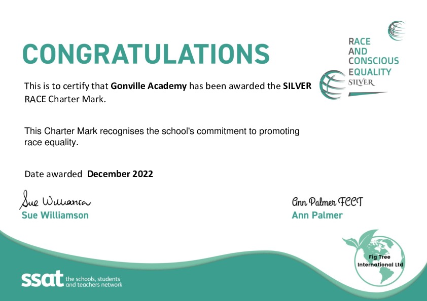 Our academy race charter certificate gonville